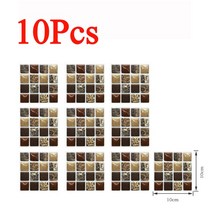 채소재배기 모자이크 벽 타일 껍질과 스틱 방수 자기 접착제 전사 무늬 욕실 홈 월페이퍼, 02 B-10Pcs_01 10x10cm