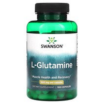 Swanson 스완슨 L-글루타민 500mg 100정, 1개, 100캡슐