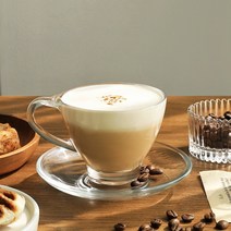 홈카페 분위기 예쁜 커피잔 유리받침 세트, 치스티 7002 커피잔세트 200ml