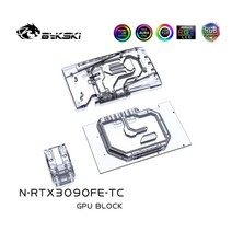 [해외]NVIDIA RTX 3090 파운더스 에디션 백플레인 수냉 GPU 카드전체 커버 구리 라디에이터용 Bykski 워터 블록 사용, 조합 1, 12V 4PIN RGB