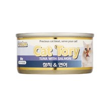 캣토리 고양이 프리미엄 참치+연어 캔 간식 (80gx24개)