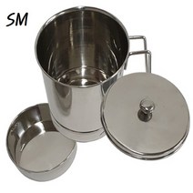 스텐 손잡이 음식물 쓰레기통 분리형 2L /가정 식당 잔반통 짬통 씽크대 냄새 차단