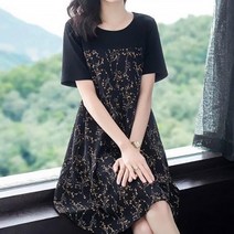 쉬블림로브 플라워 패턴 블록 라운드 원피스 렉스 GW1803
