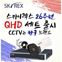 스카이렉스 QHD 초고화질 하이브리드 매장&가정용CCTV 케이블20M 풀세트 실내외겸용, 400만화소 실외1개(전용 케이블 20M+아답터)
