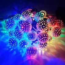 코튼볼 조명 무드등 LED 모로코 공 요정 갈 랜드 3 6M 큰 공 인테리어 조명 장식 소품, 02 USB, 01 Multi-color