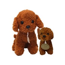 기프트앤돌 진짜같은 리얼 토이푸들인형 애착 동물 강아지인형, 브라운 가방고리13cm & 중형인형 25cm