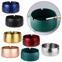 [1P 무배] (스텐 재떨이 D타입 중형 1P) 실버스틸 스테인레스 원형 업소용 가정용 재털이 재떨이, 다크그린[1P]