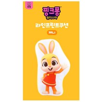 핑크퐁 원더스타 라인프린트쿠션 제니 애착인형 등받이 배게 캐릭터 쿠션, 라인프린트쿠션-제니
