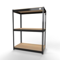 울트라랙 가로80x깊이40x높이120cm 3단 선반 베란다 다용도 무볼트 철제 앵글 세탁기, 블랙