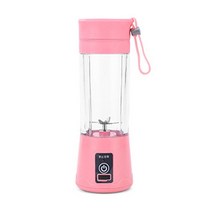 호환용 믹서기 부품 380ml 2/4 블레이드 미니 휴대용 전기 과일 과즙 USB 충전식 스무디 메이커 블렌더 기, 05 Pink 4 blades