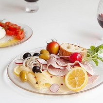 니코트 플리츠 플레이트 투명 유리접시 27cm