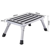 카라반 발판 계단 캠핑카 접이식 수동 트레일러 캠핑, C형 접이식 높이 조절 가능