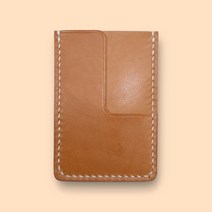 티독 가죽공방 슬라이드 카드홀더 천연 베지터블 소가죽 여성 남성 수제 카드 지갑 홀더 케이스 꽃이 이니셜 각인