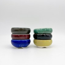 부부화분 원형미니#1 야생화분 분재화분 분재분 미니화분 미니분, 옥색