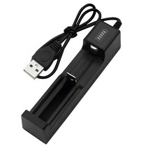 베터리악세사리 배터리 충전기 1 슬롯 18650 usb 범용 스마트 빠른 배터리 충전식 리튬 배터리 충전기 14500 16650 14650 18500, 검은색