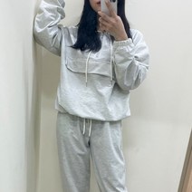 VANANA2 여성용 무지 캐주얼 데일리 후드 조거팬츠 트레이닝 세트 3color