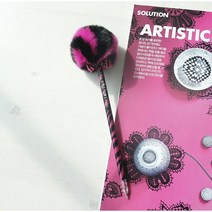 사콕스 롤리팝볼펜 귀여운 털공볼펜 지브라 세헤라자드 (SL), 검정 + 체리, 1개