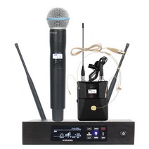 마이크 방송용마이크 블루투스마이크 노래방마이크 QLXD4 BETA87A (메탈 포켓 포함) UHF 디지털 다이버시, 03 BETA58A 640-664Mhz