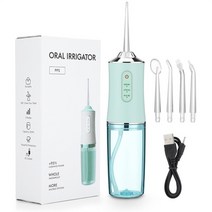 구강 세정기 이빨 물청소기 스케일링 워터 세척기 치과 irrigator water flosser 휴대용 치아 청소 기계 220ml irrigator usb scaler 176, 협력사, 녹색 구강 세정기