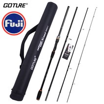 CBay goture xceed II후지 가이드 링 휴대용 루어 낚시로드 스피닝 캐스팅로드 울트라 라이트 하이 카본 여행로드 케이스 바다 또는 민물을 사용할 수 있습니다, 2.4m-Spnning-MH, 1. Black