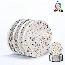 테라조 규조토 코스터 티코스터 모어스샵, 그린, 1개