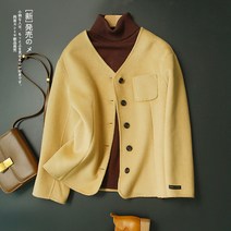 Mao우아한 양면 모직 코트 여성 가을 겨울 여성용 짧은 코트 짧은 모직 코트 여성을위한