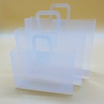 반투명 PP 손잡이백 중 15 x 3 x 12.5cm (답례떡 쿠키 포장) 떡케이스 DIY셀프포장 25개