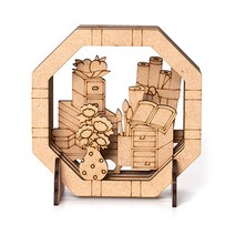 미리사몰B 우드시어터 민화 만들기 4종 나무 DIY 키트 도안 색칠 꾸미기 그림 도안 어린이 미술 색칠 놀이 초등 돌봄 수업, 우드시어터(민화):책가도