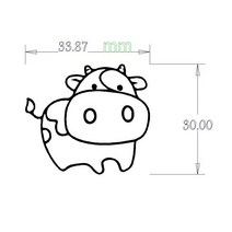 떡도장 베이킹인두 3cm 불도장제작 모형 현품 불도장만들기 인두도장, 벤딩핸들+3cm패턴(B-87)