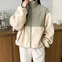 삐까삐까 덤블 배색 집업점퍼