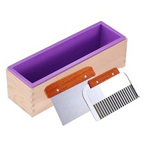 ZHICHENG 실리콘 케이크 금형 및 스테인레스 스틸 물결 모양의 스트레이트 커터를 만드는 DIY 비누 양초, 보라색