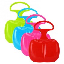 스노우보드데크 스노보드 스노우보드장비 4pcs 눈 썰매 유연한 내리막 썰매 어린이 성인 야외 스키 눈 모래 잔디 핸들, 여러 가지 빛깔의