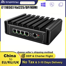 미니 PC 11 세대 인텔 라우터 i7 1165G7 펜티엄 7505 4 i225 25G LAN 2xDDR4 NVMe 셀러론 N5105 팬리스 pfSense 방화벽, CN, Celeron N5105 + 미국, 32GB DDR4 1TB NVMe