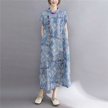 바캉룩 예쁜 홈웨어 플라이웡 린넨원피스 풍기인견 플리츠 40대 맥시원피스 리넨 오버핏