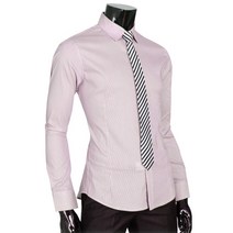 남성용 얇은 스트라이프 스판 슬림 드레스셔츠