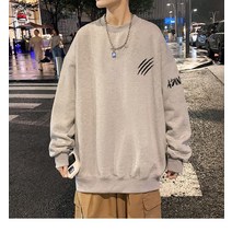 추동 라운드 맨투맨 남자 트렌드 빈티지 아메리칸 루즈핏 캐주얼 상의 ins