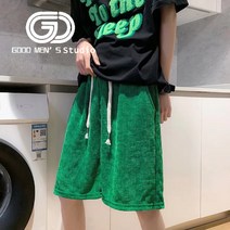 여름 남성의 체크 무늬 반바지 인 트렌드 루즈한 캐주얼 편안한 반바지