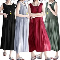 셀러허브 여성패션 [오노마] ONM 7747 주름 민소매 원피스 4색상