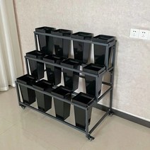 화분대 계단식 꽃 진열대 꽃집 선반 디스플레이, 2.3층+블랙