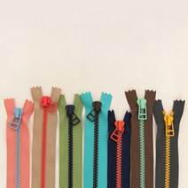 소잉데일리 소품 지퍼 모음_ 20cm~100cm 가죽 컬러믹스 등 60여종, 브라운&민트, 7. 5호 투컬러 믹스지퍼_70cm
