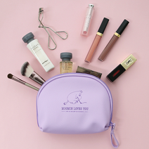 출장 여행 메이크업 화장품 생리대 다용도 수납 귀여운 무민 가죽파우치 옐로우 민트 퍼플