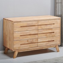 델라 원목 속깊은 와이드 서랍장, 고무나무, 1200서랍장