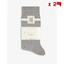 FALKE Family cotton blend socks 3399 Grey Mix EUR 35 38 팔케 패밀리 코튼 블렌드 양말 3399 그레이 믹스 35-38사이즈 2팩