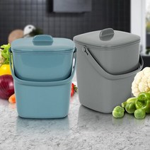 음식물쓰레기통2L 가정용 씽크대 미니 원룸 수거통, 음식물쓰레기통2L올그레이