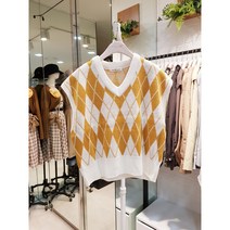 동아쇼핑 나인스텝 아가일 다이아 V조끼 N21NW1305 YE