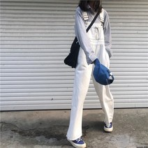 성유리점프수트 가을 환절기 루즈핏 멜빵바지 청 데님