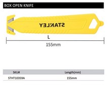 스탠리 안전 나이프 박스 오프너 골판지 나이프 숨겨진 블레이드 박스 커터 가정용 창고 물류 효율적으로 도구, stht10359a-23
