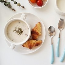 로즈니 하얀 화이트 스프볼 손잡이볼 스프그릇 오븐용기 홈파티 카페 레스토랑