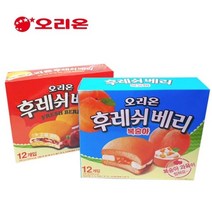 오리온 후레쉬베리 딸기336g+복숭아 336g 세트 파이 과자 간식, 단품