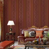 고풍 벽지 엔틱 레트로 유럽 인테리어 소폭 합지 셀프 꽃무늬 입체 거실 포인트 금색 PVC, H